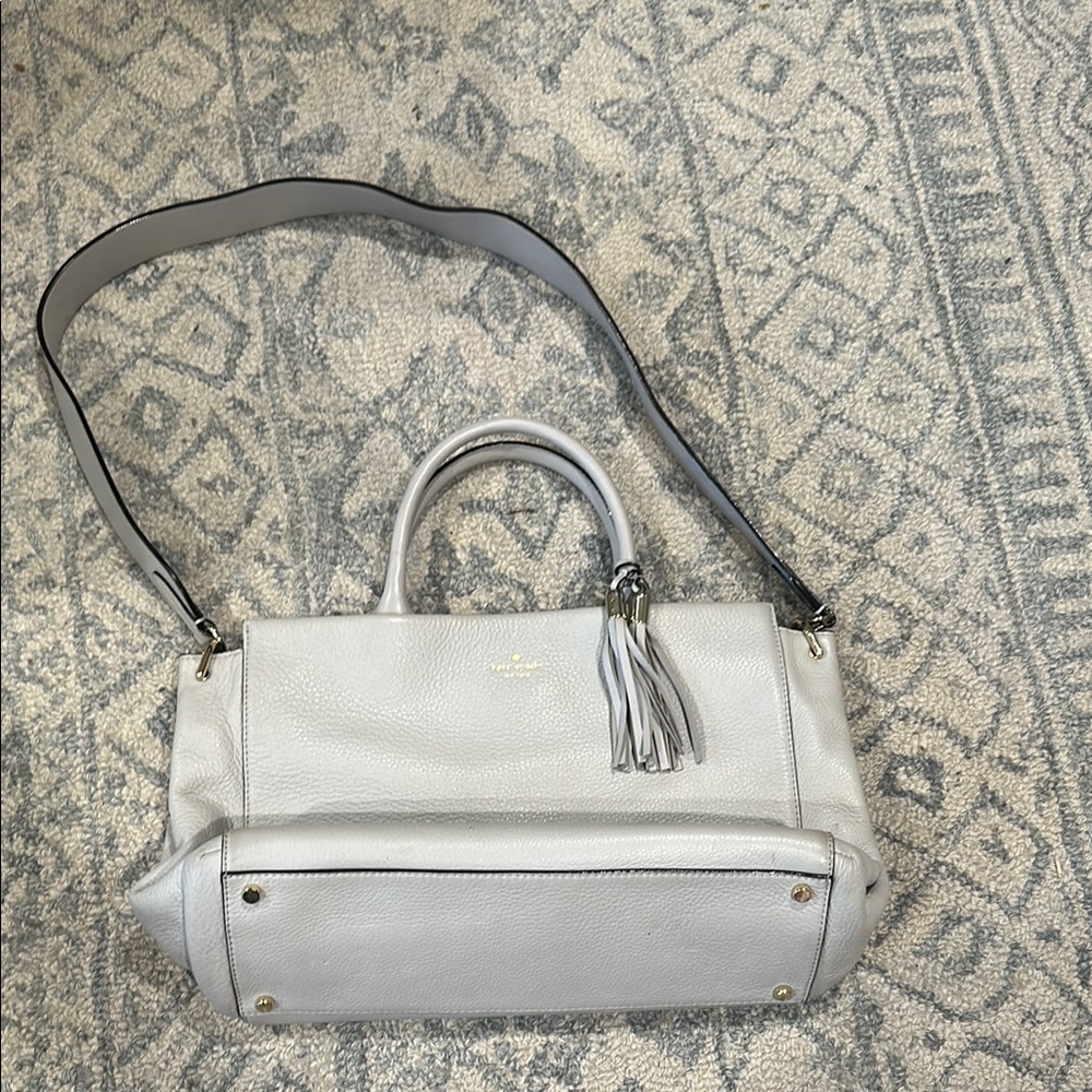 Kate Spade Gray Satchel with Tassel Accent